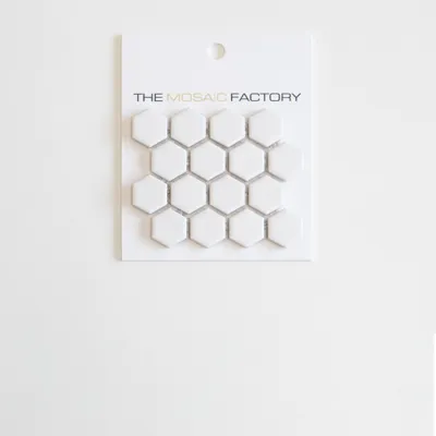 The Mosaic Factory Barcelona Mozaiek Tegel Hexagon - Wit Porselein Geglazuurd 260x300 mm