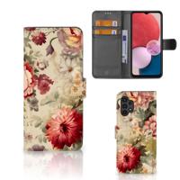 Hoesje voor Samsung Galaxy A13 (4G) Bloemen | Portemonnee hoesje