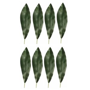 8x Kunstplant Aspidistra blad 75 cm donkergroen