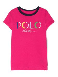 POLO RALPH LAUREN KIDS t-shirt en coton à logo brodé - Rose