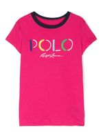 POLO RALPH LAUREN KIDS t-shirt en coton à logo brodé - Rose