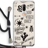 Good vibes: OnePlus 6 Transparant Hoesje met koord