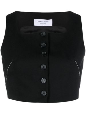 Marine Serre veston crop Tailoring Bustier - Noir