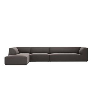 Windsor & Co Sao Hoekbank met Chaise Longue Links - 5-zits - Velvet - Donkergrijs