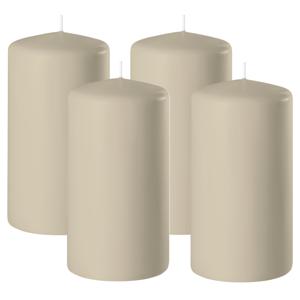 Enlightening Candles Cilinder/stompkaars - 4x - beige - D6 x H8 cm - 27 branduur