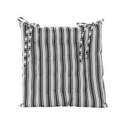 Stoelkussen 38x38 cm Antraciet Streep - Annas collection