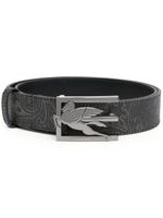 ETRO ceinture en cuir à boucle logo - Gris - thumbnail