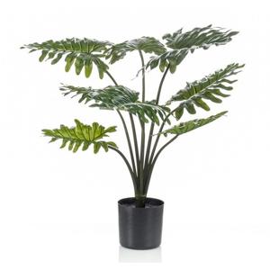 Kunstplant Philodendron - 60 cm - Zwarte Pot - Onderhoudsvrije Kamerplant - Kunstplanten/nepplanten