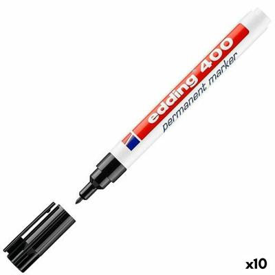Permanente markeerstift Edding 400-01 Zwart 1 mm (10 Stuks)
