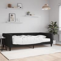 Slaapbank met matras 100x200 cm fluweel zwart