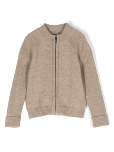 Bonpoint cardigan en cachemire à fermeture zippée - Marron