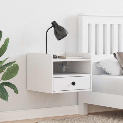 Nachtkastje met lade Wit 38 x 36 x 29.5 cm Massief grenenhout