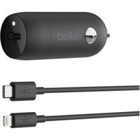 Belkin autolader USB-C 20W PD. USB-C/Light.kab.CCA003bt04BK