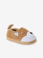 Sloffen met shiba-knuffellook voor kinderen beige