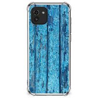 Samsung Galaxy A03 Stevig Telefoonhoesje Wood Blue