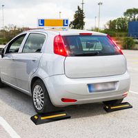Set van 2 Wielstops voor het Parkeren van Voertuigen Duurzaam en Stevig Rubber Reflecterende Strips voor Autobanden Garages
