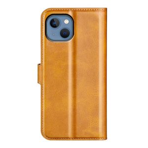 Casecentive Leren Wallet case met sluiting iPhone 14 Plus tan - 8720153795388