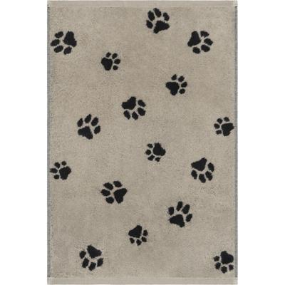 Cawö Cawo We love Dogs gemustert 6247 Handdoek 50x100 schwarz/beige