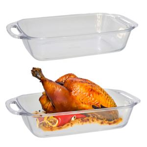 Marinex Ovenschaal van borosilicaat glas - 2x - rechthoek - 2.7 Liter - 35 x 20 x 7 cm - serveerscha