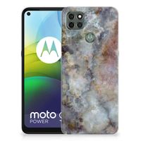 Motorola Moto G9 Power TPU Siliconen Hoesje Marmer Grijs - thumbnail