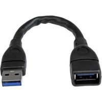StarTech.com USB 3.0 A naar A verlengkabel mannelijk / vrouwelijk 15cm zwart - thumbnail