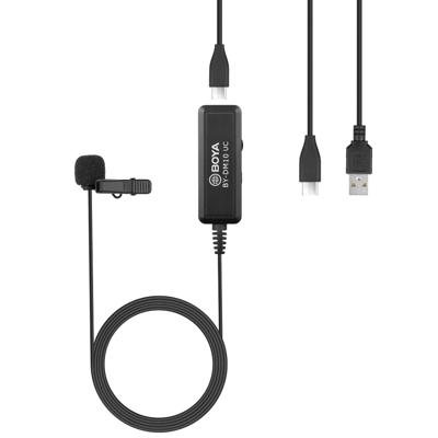 BOYA BY-DM10 UC USB-C/type-C plug broadcast Lavaliermicrofoon met voorruit kabel lengte: 6m (zwart)