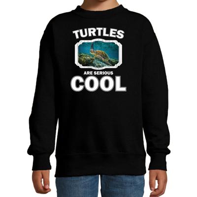 Sweater turtles are serious cool - zwart - kinderen - zee schildpad trui Sweater turtles are serious cool - zwart - kinderen - zee schildpad trui