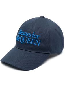 Alexander McQueen casquette à logo brodé - Bleu