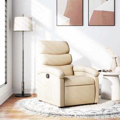 Fauteuil verstelbaar stof crmekleurig