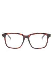 Gucci Eyewear lunettes de vue carrées à plaque logo - Marron