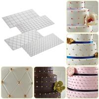2 sets DIY taart schimmel Wexture fondant afdrukken schimmel (geruite patroon 57051)