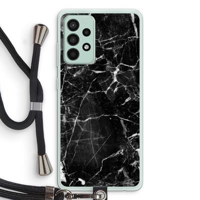 Zwart Marmer 2: Samsung Galaxy A52s 5G Transparant Hoesje met koord