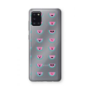 Smiley watermeloenprint: Samsung Galaxy A31 Transparant Hoesje