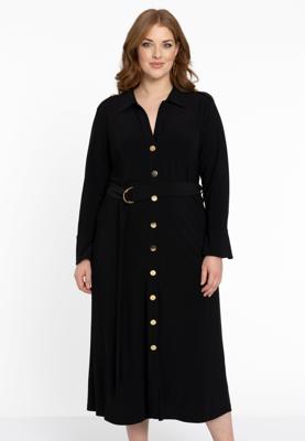 Yoek Jurk met knopen lang | Zwart | Maat 50/52