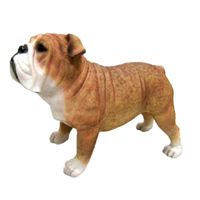 Polystone tuinbeeld Engelse bulldog hondje 9 cm   - - thumbnail