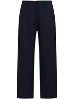 Marni pantalon en laine vierge à taille à logo - Bleu