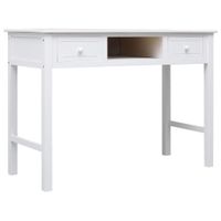 Bureau 108x45x76 cm massief paulowniahout wit - thumbnail