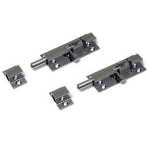 2x stuks profielgrendel / rolschuiven / heksluitingen messing verchroomd 6,6 x 2,5 cm
