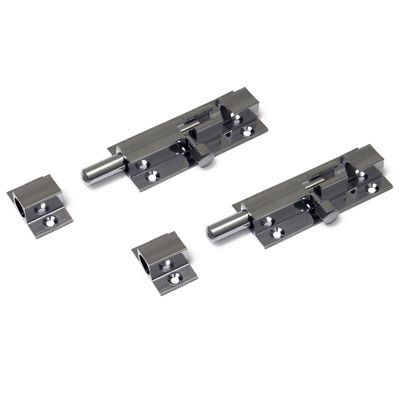 2x stuks profielgrendel / rolschuiven / heksluitingen messing verchroomd 6,6 x 2,5 cm
