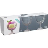 IJcoupes / dessert serveer schaaltjes op voet - set 3x stuks - glas - 425 ml