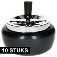 10x Draai asbak zwart voor buiten 13 cm   - - thumbnail