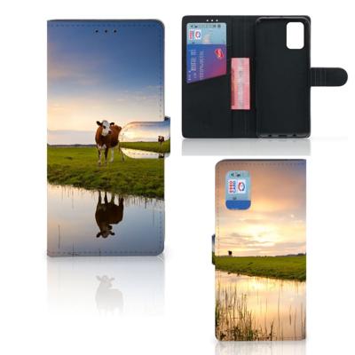 Samsung Galaxy A02s | M02s | Telefoonhoesje | Met pasjeshouder | Koe