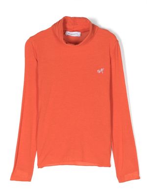 Monnalisa t-shirt à logo strassé - Orange