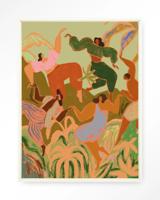 Urban Cotton Wandkleed 'Spring Frolic' 80 x 110cm in Floating Frame - off white