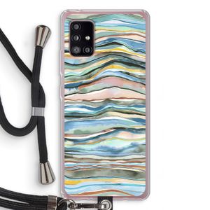 Watercolor Agate: Samsung Galaxy A51 5G Transparant Hoesje met koord