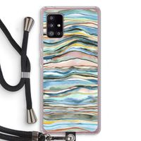 Watercolor Agate: Samsung Galaxy A51 5G Transparant Hoesje met koord