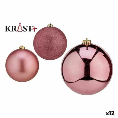 Set kerstballen Roze PVC 10 cm (12 Stuks)