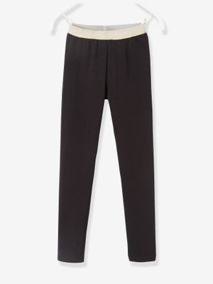 Meisjes legging met iriserende riem zwart