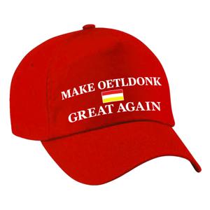 Carnaval verkleed pet - rood - Make Oeteldonk Great Again - Den Bosch - volwassenen