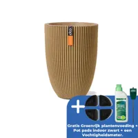 Vaas elegant groove d46h58cm beige